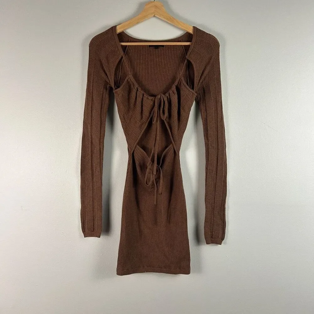 H:ours (Revolve) Willa  Rib Knit Long Sleeve Mini Dress